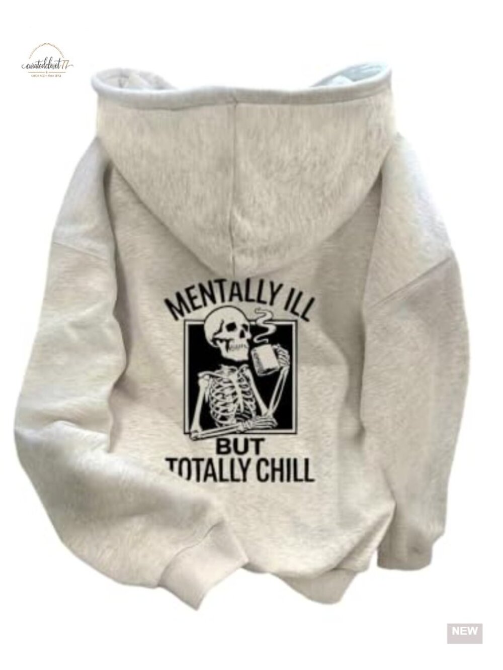 Skull Graphic Hoodie Drawstring Pullover Long Sleeve Pockets
